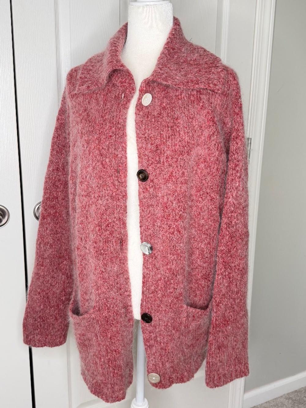 Margaret O’Leary Wool Mohair Red Cardigan Sweater 2